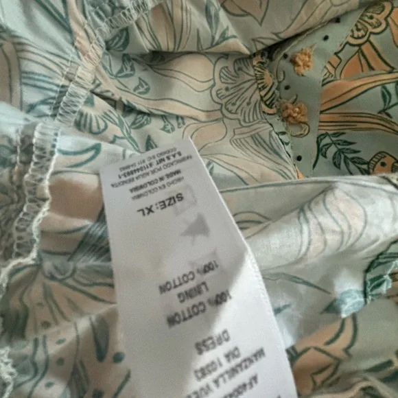 NWOT Agua by Agua Bendita Yellow and Blue Patterned Mini Dress